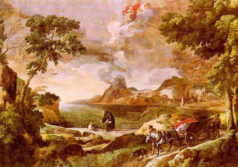 Gaspard Dughet Landscape with St.Augustine and the Mystery of the Trinity France oil painting art